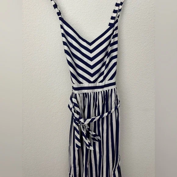 J.Crew Stripe Ruffle Cotton Maxi Dress - 10 - Picture 9 of 12